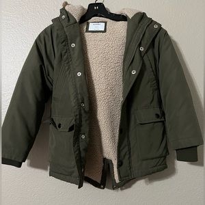 Olive green lined with Sherpa jacket